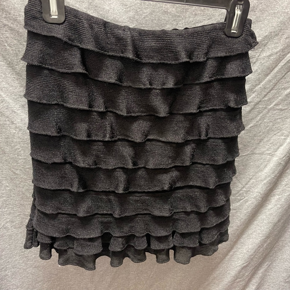 Elegant Black Ruffled Skirt